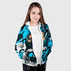 Куртка с капюшоном женская Minecraft Майнкрафт, цвет: 3D-белый — фото 2