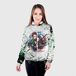 Куртка с капюшоном женская KIMETSU NO YAIBA, цвет: 3D-белый — фото 2