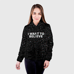 Куртка с капюшоном женская I WANT TO BELIEVE, цвет: 3D-черный — фото 2