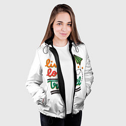 Куртка с капюшоном женская Живи, люби, путешествуй, цвет: 3D-черный — фото 2