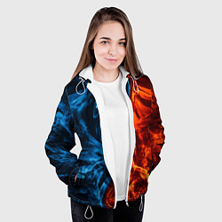 Куртка с капюшоном женская Огонь и вода, цвет: 3D-белый — фото 2