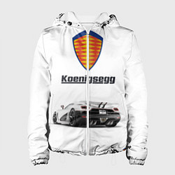 Куртка с капюшоном женская Koenigsegg, цвет: 3D-белый