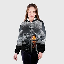 Куртка с капюшоном женская Battlefield, цвет: 3D-белый — фото 2