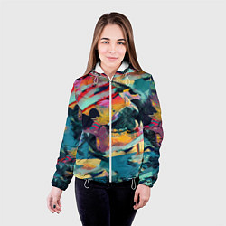 Куртка с капюшоном женская Абстрактный рисунок, цвет: 3D-белый — фото 2