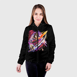 Куртка с капюшоном женская Shaman king, цвет: 3D-черный — фото 2