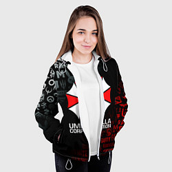 Куртка с капюшоном женская RESIDENT EVIL UMBRELLA CORP, цвет: 3D-белый — фото 2