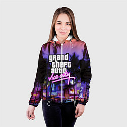 Куртка с капюшоном женская Grand Theft Auto Vice City, цвет: 3D-белый — фото 2