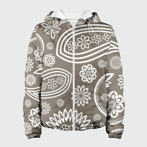 Женская куртка Цветочная роспись / 3D-Белый – фото 1