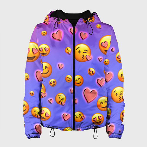 Женская куртка Очень много эмодзи / 3D-Черный – фото 1