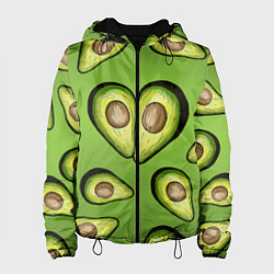 Куртка с капюшоном женская Люблю авокадо, цвет: 3D-черный