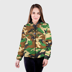 Куртка с капюшоном женская Камуфляж с гербом МВД, цвет: 3D-черный — фото 2