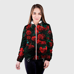 Куртка с капюшоном женская Розы, цвет: 3D-белый — фото 2