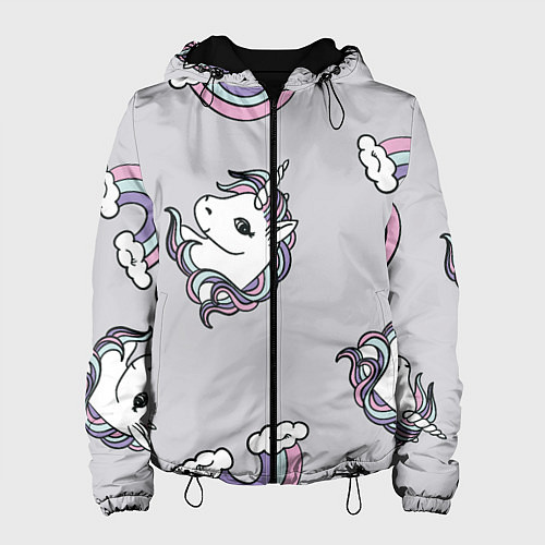 Женская куртка Радужный единорог / 3D-Черный – фото 1