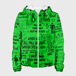 Куртка с капюшоном женская GREEN BILLIE EILISH, цвет: 3D-белый