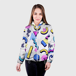 Куртка с капюшоном женская Геометрические фигуры, цвет: 3D-белый — фото 2