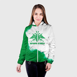 Куртка с капюшоном женская Пограничные Войска, цвет: 3D-белый — фото 2