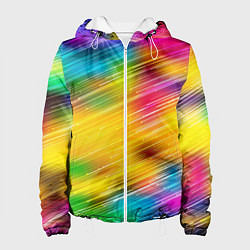 Куртка с капюшоном женская Радужный звездопад, цвет: 3D-белый