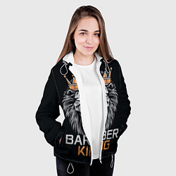 Куртка с капюшоном женская Barber King Барбер Король, цвет: 3D-белый — фото 2