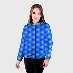 Куртка с капюшоном женская Синие соты, цвет: 3D-черный — фото 2