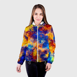 Куртка с капюшоном женская Огненно-синий полутон, цвет: 3D-белый — фото 2
