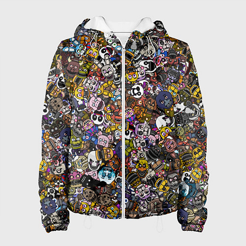 Женская куртка FNaF стикербомбинг / 3D-Белый – фото 1