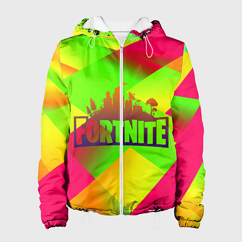 Женская куртка Fortnite гамма абстракция / 3D-Белый – фото 1