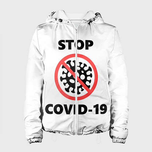 Женская куртка STOP COVID-19 / 3D-Белый – фото 1