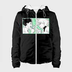 Куртка с капюшоном женская Hunter x Hunter Гон и Киллуа, цвет: 3D-белый