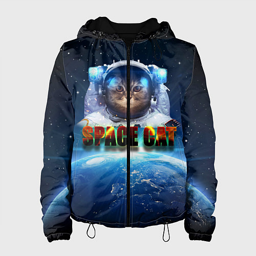 Женская куртка Космический кот / 3D-Черный – фото 1