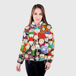 Куртка с капюшоном женская South Park персонажи, цвет: 3D-белый — фото 2