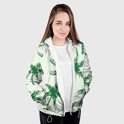 Куртка с капюшоном женская Пальмовый рай, цвет: 3D-белый — фото 2