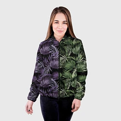 Куртка с капюшоном женская Пальмы, цвет: 3D-черный — фото 2