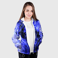 Куртка с капюшоном женская МОЛНИЯ BLUE, цвет: 3D-белый — фото 2
