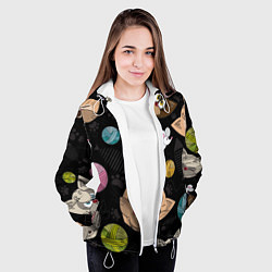 Куртка с капюшоном женская Злой кот, цвет: 3D-белый — фото 2