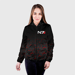 Куртка с капюшоном женская MASS EFFECT N7, цвет: 3D-черный — фото 2