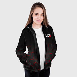 Куртка с капюшоном женская MASS EFFECT N7, цвет: 3D-черный — фото 2