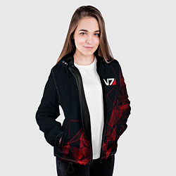 Куртка с капюшоном женская MASS EFFECT N7, цвет: 3D-черный — фото 2