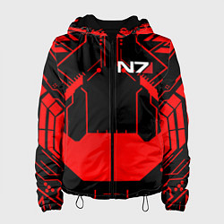 Куртка с капюшоном женская MASS EFFECT N7, цвет: 3D-черный
