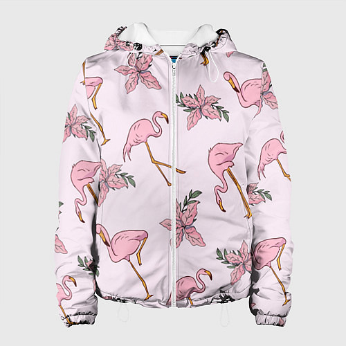 Женская куртка Розовый фламинго / 3D-Белый – фото 1