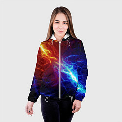 Куртка с капюшоном женская ОГОНЬ ГЛИТЧ, цвет: 3D-белый — фото 2