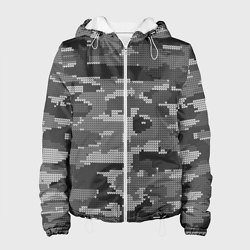 Женская куртка ВЯЗАНЫЙ КАМУФЛЯЖ / 3D-Белый – фото 1