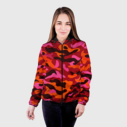 Куртка с капюшоном женская CAMOUFLAGE RED, цвет: 3D-черный — фото 2