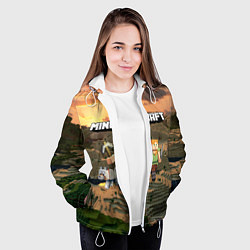 Куртка с капюшоном женская Minecraft, цвет: 3D-белый — фото 2