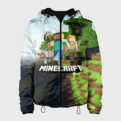 Куртка с капюшоном женская Minecraft, цвет: 3D-черный