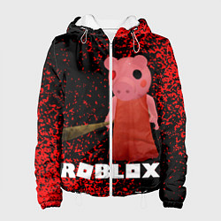 Куртка с капюшоном женская Roblox Piggy, цвет: 3D-белый