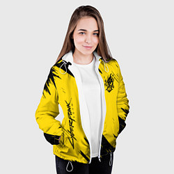 Куртка с капюшоном женская CYBERPUNK 2077, цвет: 3D-белый — фото 2