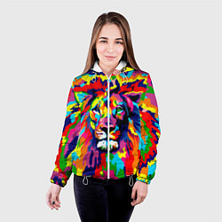 Куртка с капюшоном женская Лев Artistic Art, цвет: 3D-белый — фото 2