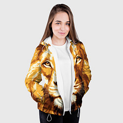 Куртка с капюшоном женская Взгляд льва, цвет: 3D-белый — фото 2