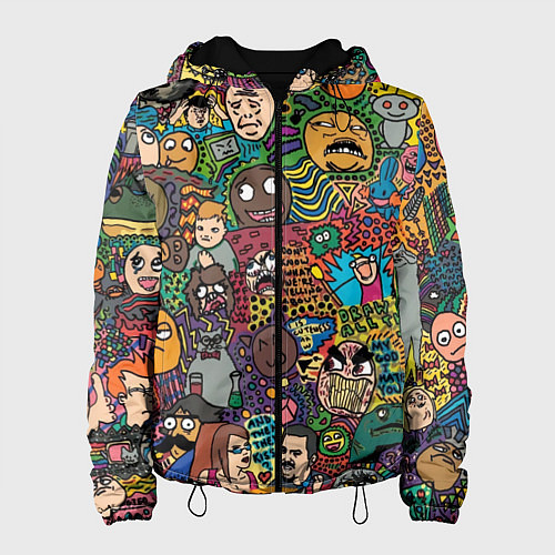 Женская куртка Цветные мемы из ВК / 3D-Черный – фото 1