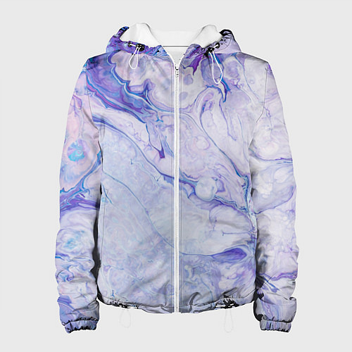 Женская куртка Разводы сиреневой краской / 3D-Белый – фото 1